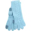 Portolano Cashmere Tech Gloves In Blue