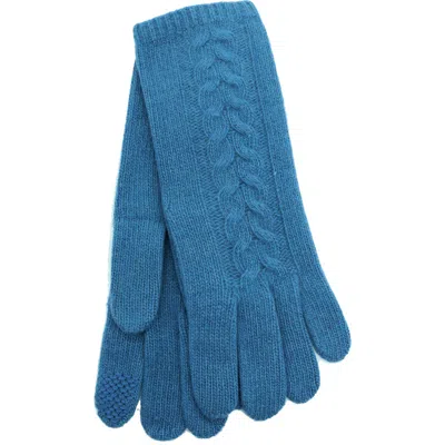 Portolano Cashmere Tech Gloves In Blue