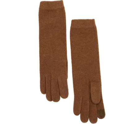 Portolano Cashmere Tech Gloves In Brown