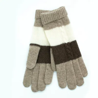 Portolano Cashmere Tech Gloves With Cables In Multi