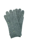 Portolano Cashmere Tech Gloves  With Crystal Stones In Green