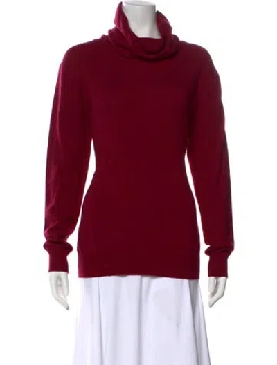 Pre-owned Portolano Cashmere Turtleneck Sweater In Burgundy