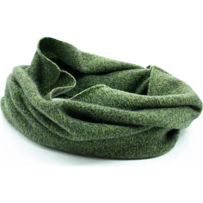Portolano Cashmere Tweed Infinity Scarf In Green