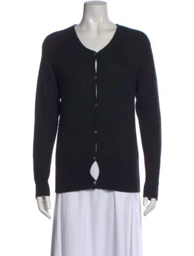 Pre-owned Portolano Cashmere V-neck Sweater In Black