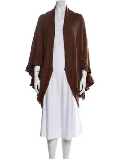 Pre-owned Portolano Cashmere V-neck Sweater In Brown