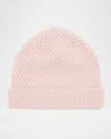 Portolano Cashmere Waffle Knit Beanie In Mallow