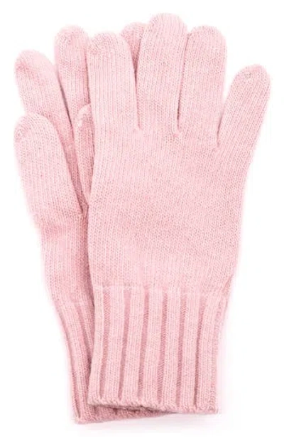 Portolano Cashmere Wide Ribbed Cuff Gloves In Pink