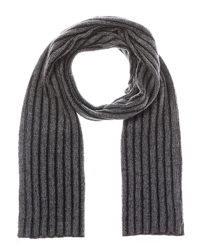 Portolano Cashmere-blend Ribbed Scarf In Gray