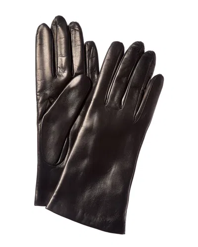 Portolano Cashmere-lined Leather Gloves In Black