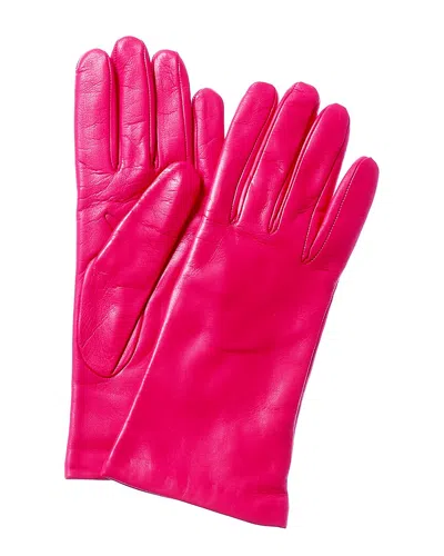 Portolano Cashmere-lined Leather Gloves In Pink