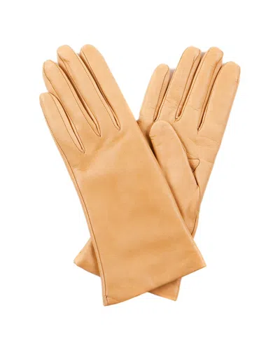 Portolano Cashmere-lined Leather Gloves In Brown