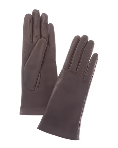 Portolano Cashmere-lined Leather Gloves In Brown