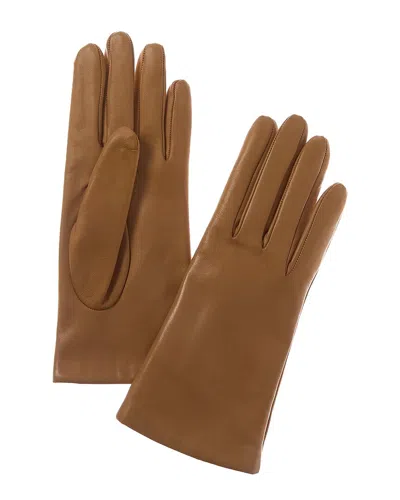 Portolano Cashmere-lined Leather Gloves In Brown