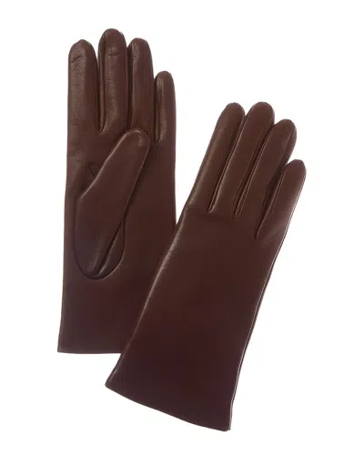 Portolano Cashmere-lined Leather Gloves In Brown