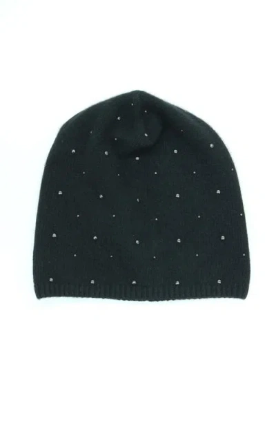 Portolano Cashmre Slouchy Hat With Studs In Black
