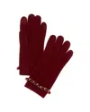 Portolano Chain Cashmere Tech Gloves In Red