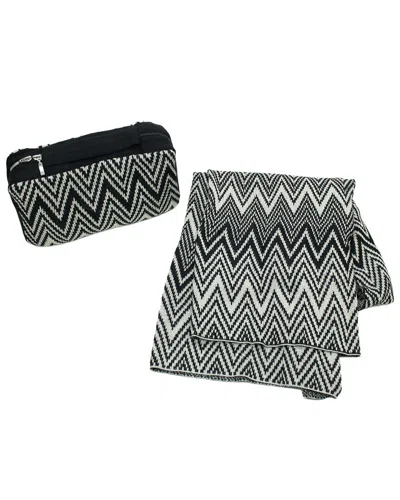 Portolano Chevron Travel Set In Black