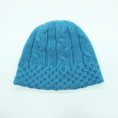 Portolano Chunky Beanie With Cables In Blue