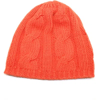 Portolano Chunky Cable Beanie In Orange