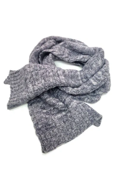 Portolano Chunky Cable Cashmere Scarf In Gray