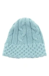 Portolano Chunky Cable Knit Beanie In Blue