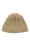 Portolano Chunky Cable Knit Beanie In Brown