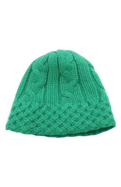 Portolano Chunky Cable Knit Beanie In Green