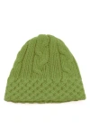 Portolano Chunky Cable Knit Beanie In Green