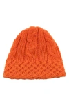 Portolano Chunky Cable Knit Beanie In Orange