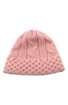 Portolano Chunky Cable Knit Beanie In Pink