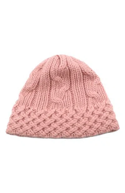 Portolano Chunky Cable Knit Beanie In Pink
