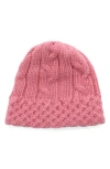 Portolano Chunky Cable Knit Beanie In Pink