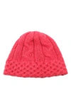 Portolano Chunky Cable Knit Beanie In Red