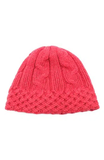 Portolano Chunky Cable Knit Beanie In Red