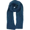 Portolano Chunky Cable Knit Scarf In Blue