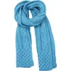 Portolano Chunky Cable Knit Scarf In Blue