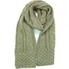Portolano Chunky Cable Knit Scarf In Green