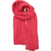 Portolano Chunky Cable Knit Scarf In Red