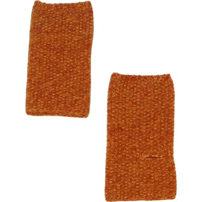 Portolano Chunky Cashmere Fingerless Gloves In Brown