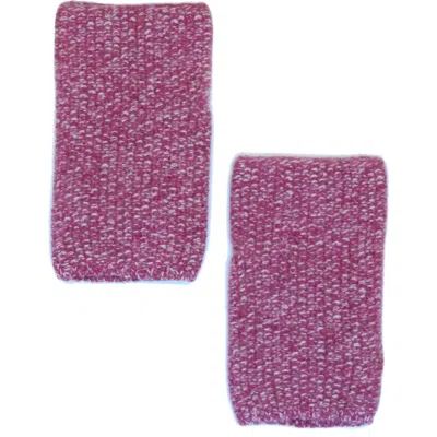 Portolano Chunky Cashmere Fingerless Gloves In Purple