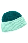 Portolano Chunky Colorblock Beanie In Blue