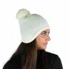 Portolano Chunky Earflap Hat With Pom In White