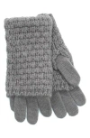 Portolano Chunky Knit Gloves In Gray