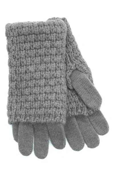 Portolano Chunky Knit Gloves In Gray
