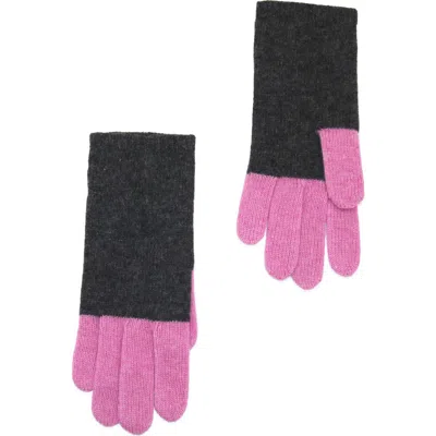 Portolano Colorblock Cashmere Gloves In Black
