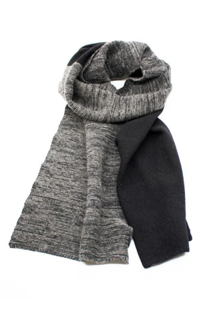 Portolano Colorblock Cashmere Scarf In Gray
