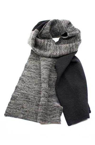 Portolano Colorblock Cashmere Scarf In Black