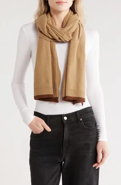 Portolano Colorblock Cashmere Scarf In Brown