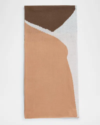 Portolano Colorblock Cashmere Wrap In Brown