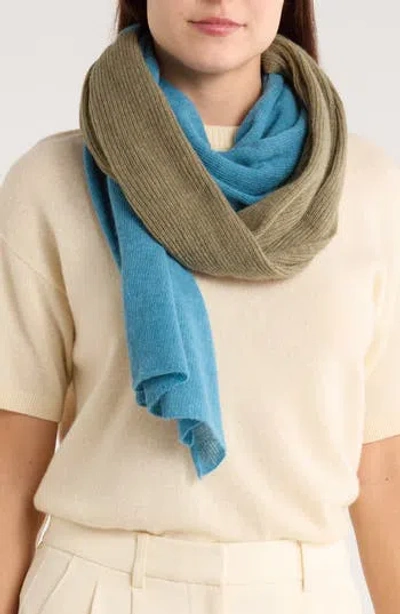 Portolano Colorblock Lambswool & Angora Blend Knit Scarf
